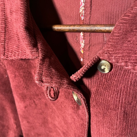 Women's Burgundy Corduroy Jacket- L - Picture 12 of 16